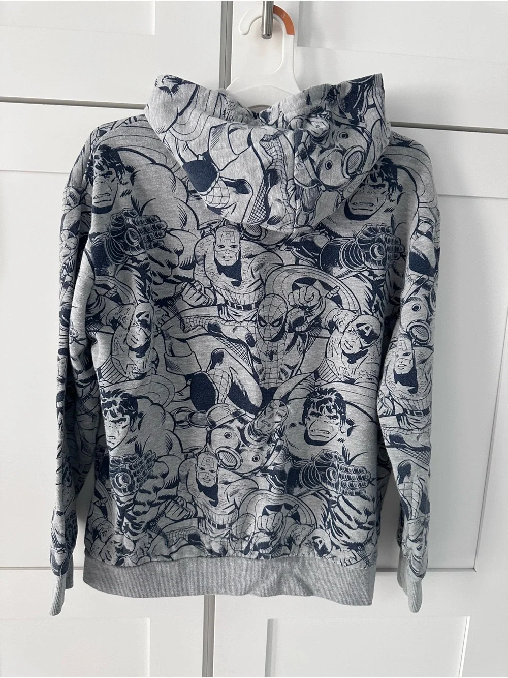 Marvel Light Gray Hoodie with Red Logo